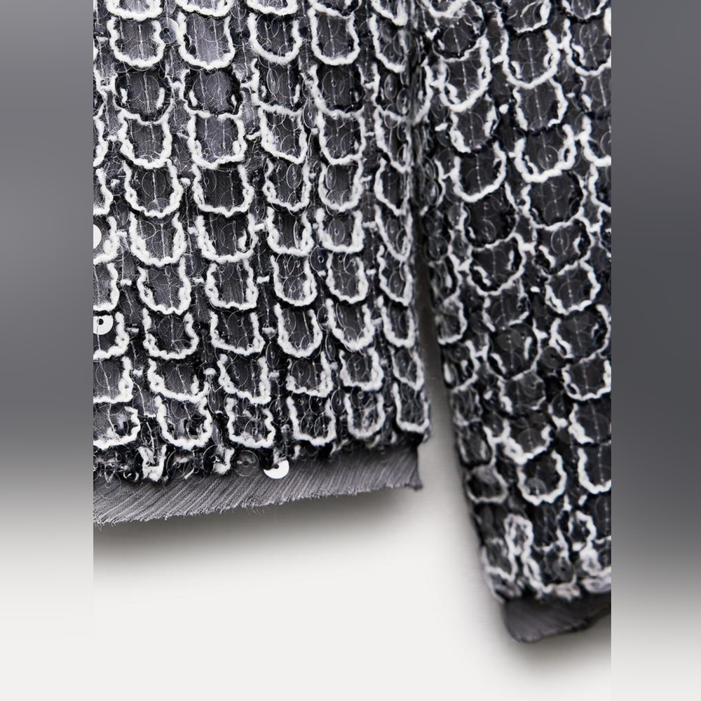 Zara ZW Limited Collection Textured Sequin Jacket - Picture 9 of 11
